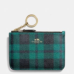 COACH F55990 Riley Plaid Key Pouch